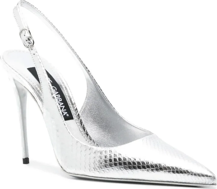 120mm Metallic Snakeskin Pumps - Image 2