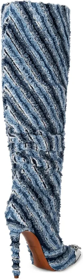 120mm Mix Denim High Boots - Image 3