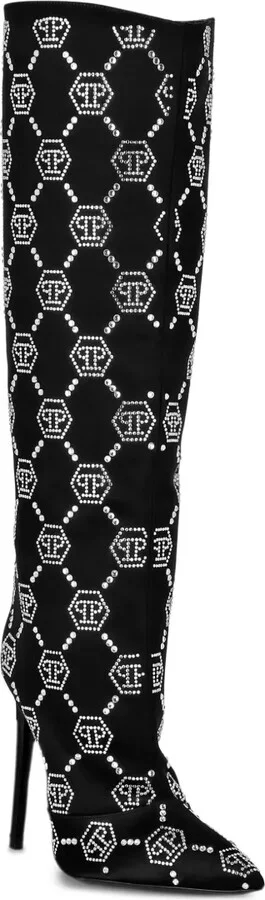 120mm Monogram-Pattern Satin Boots - Image 2