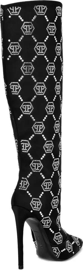 120mm Monogram-Pattern Satin Boots - Image 3
