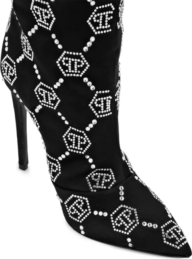 120mm Monogram-Pattern Satin Boots - Image 4