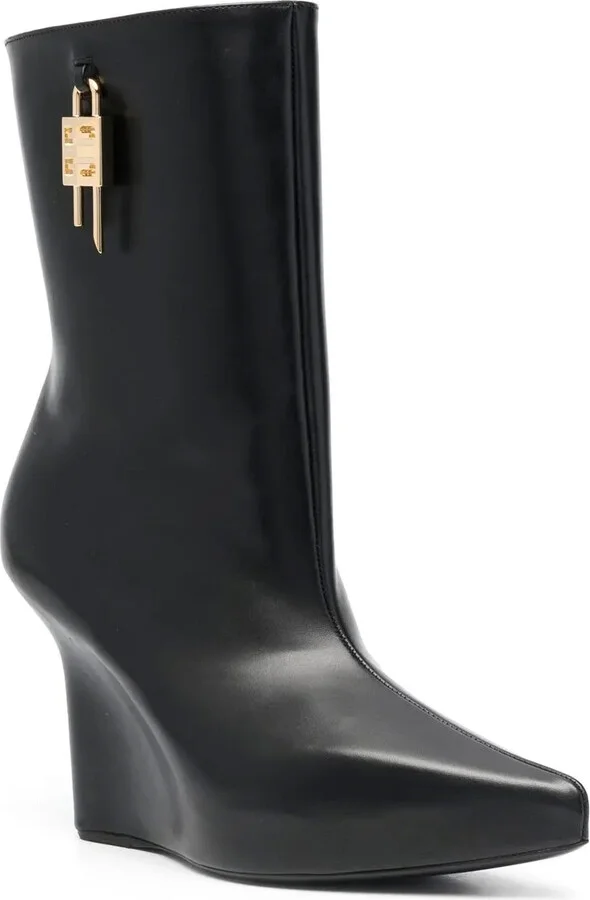 120mm Padlock Wedge Boots - Image 2