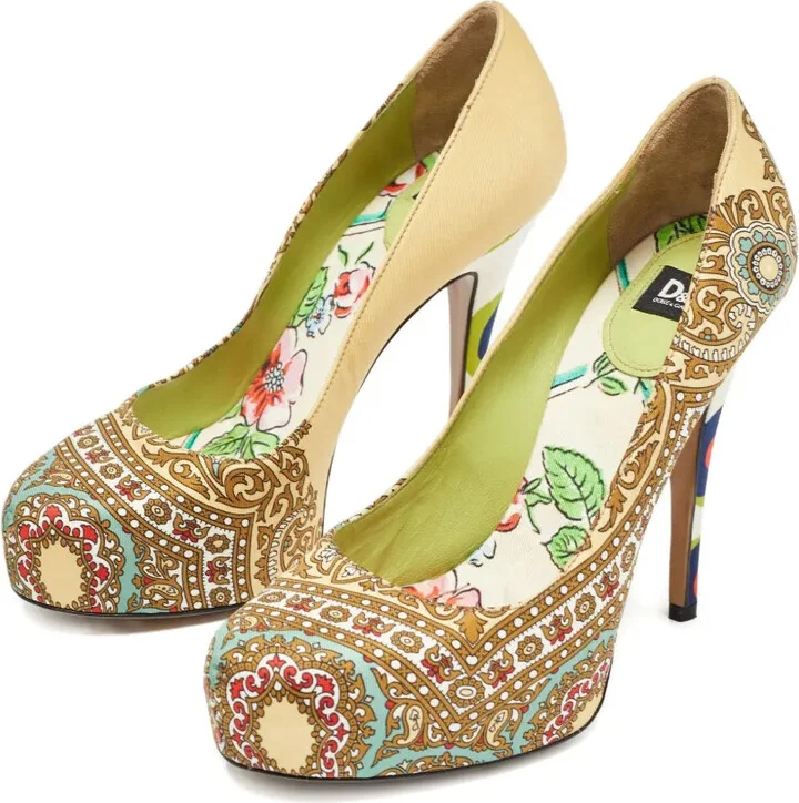 120mm Paisley Platform Pumps - Image 2