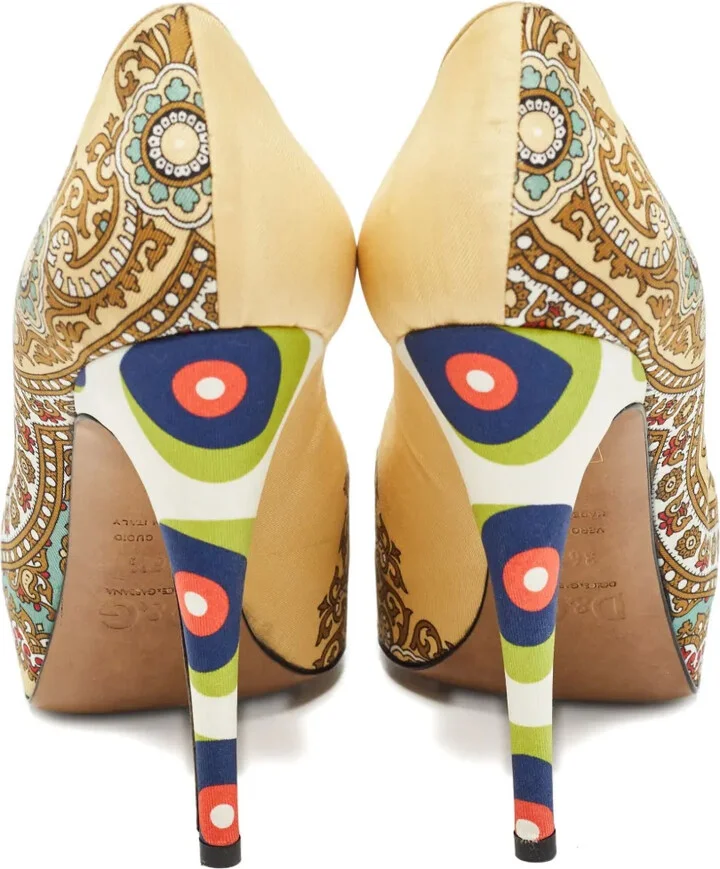 120mm Paisley Platform Pumps - Image 3