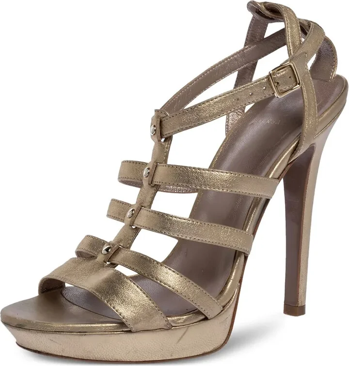 120mm Patent-Leather Cage Sandals - Image 2