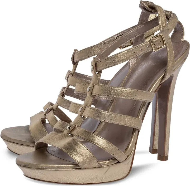 120mm Patent-Leather Cage Sandals - Image 3