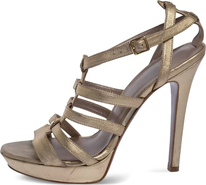 120mm Patent-Leather Cage Sandals
