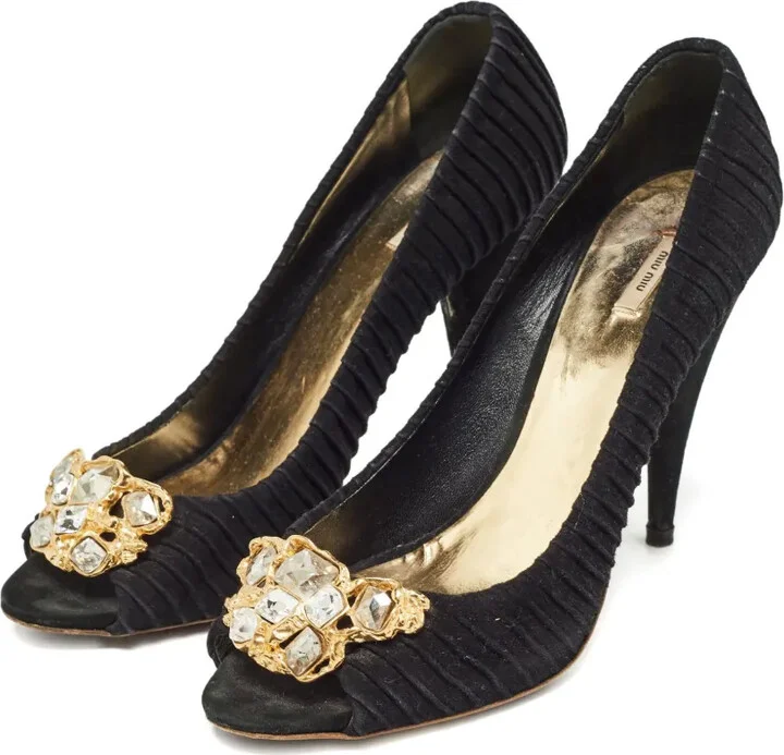 120mm Peep-Toe Crystal-Embellished Pumps - Image 2