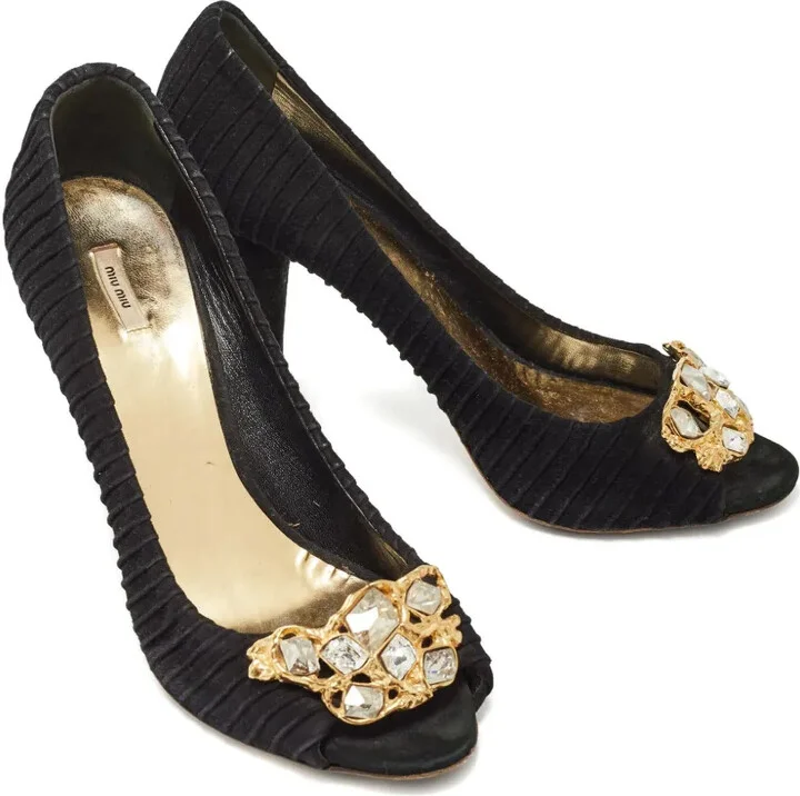 120mm Peep-Toe Crystal-Embellished Pumps - Image 5