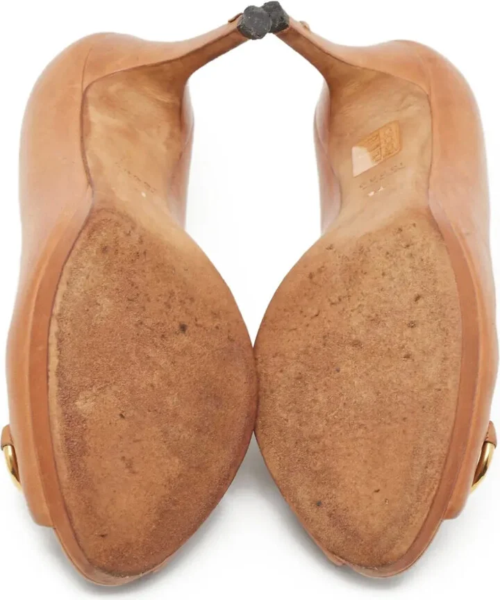 120mm Peep-Toe Leather Pumps - Image 4