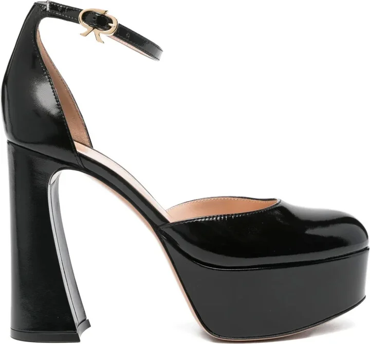 120mm Platform Ankle-Strap Heeled Pumps