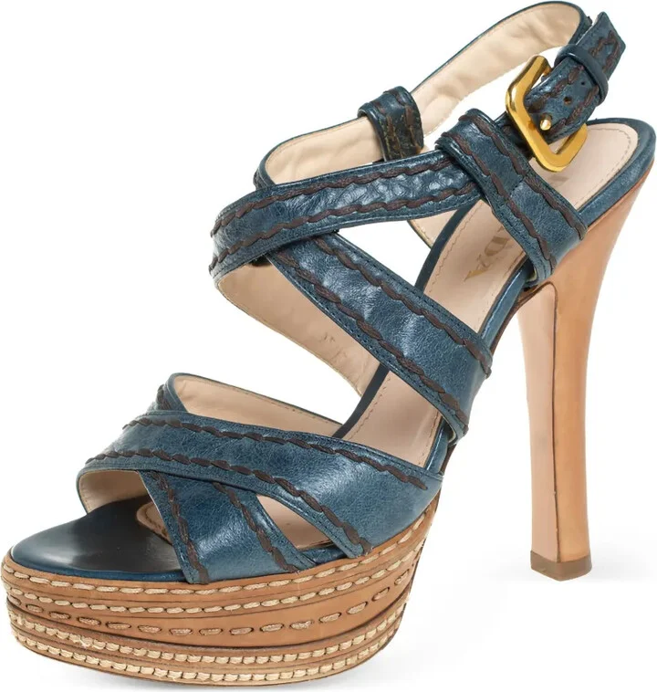 120mm Platform Cross-Strap Sandals - Image 2