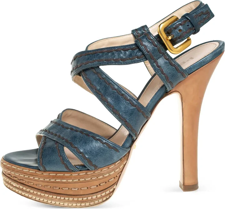 120mm Platform Cross-Strap Sandals