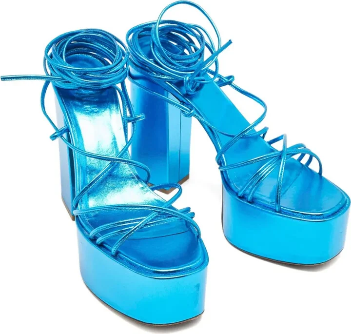 120mm Platform Lace-Up Sandals - Image 3