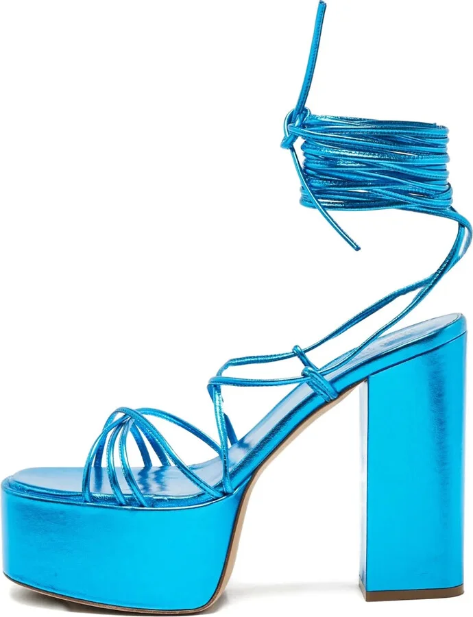 120mm Platform Lace-Up Sandals