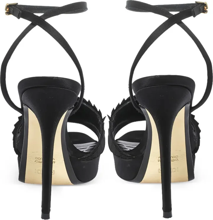 120mm Pleated Buckled Sandals - Image 3