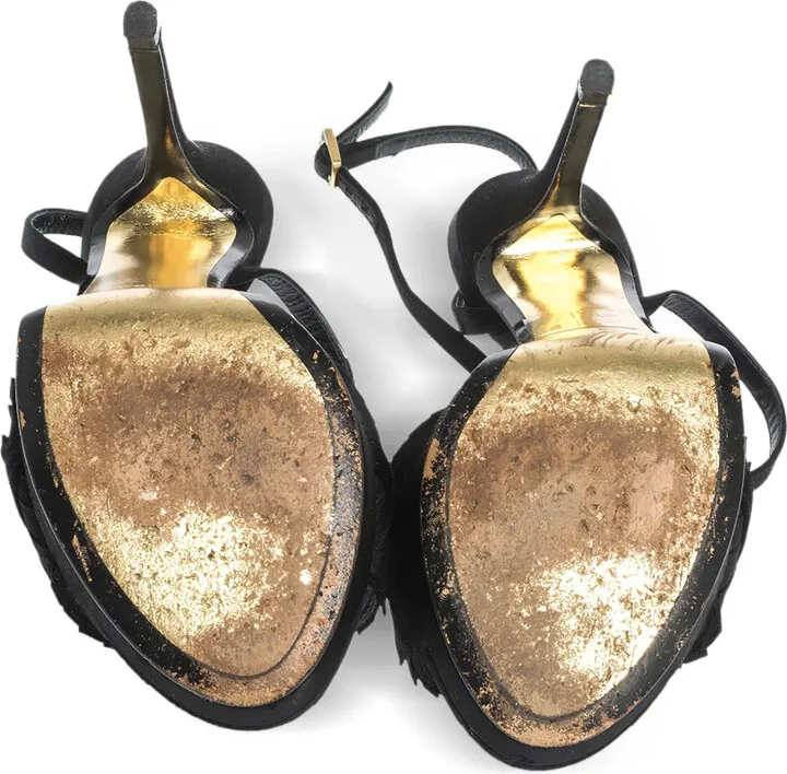 120mm Pleated Buckled Sandals - Image 4
