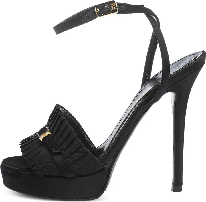120mm Pleated Buckled Sandals