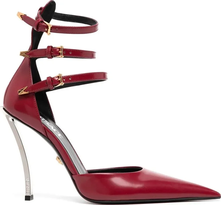 120mm Pointed-Toe Leather Sandals