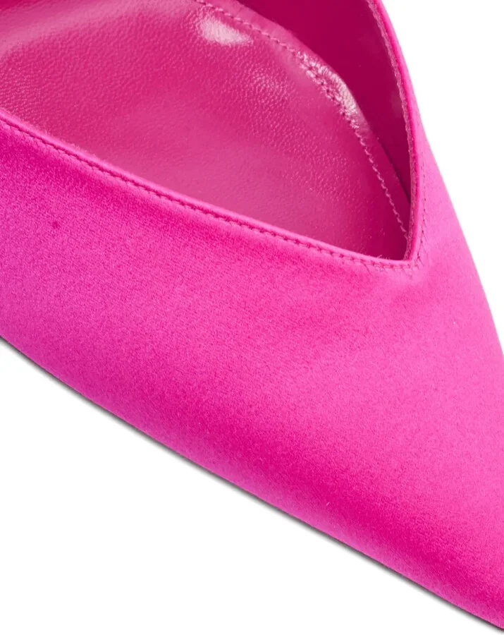120mm Pointed Toe Satin Ankle Strap Pumps - Image 5