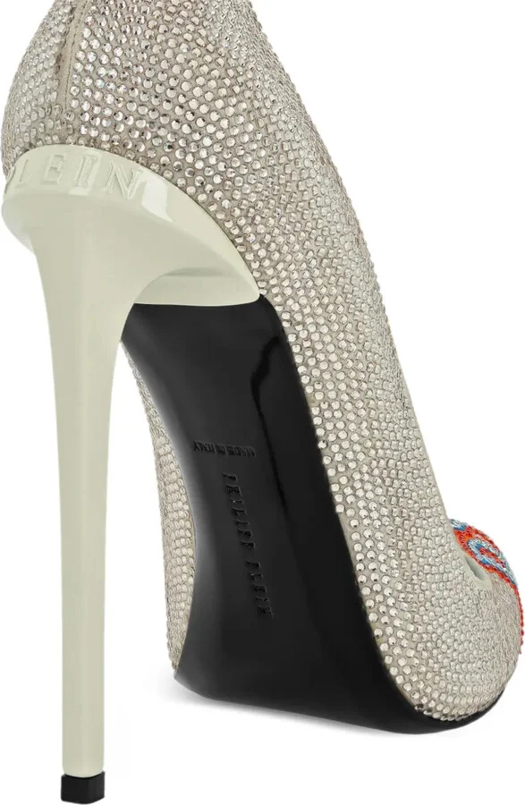120mm Rhinestone-Embellished Suede Pumps - Image 4