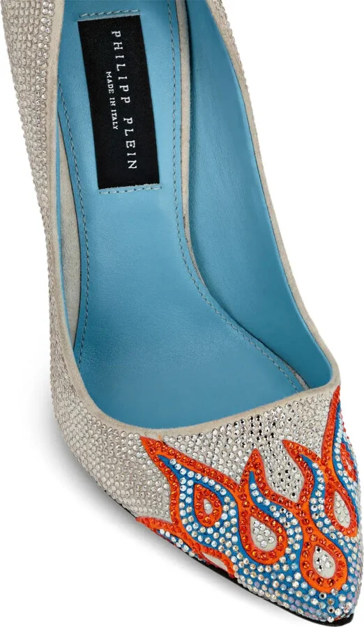120mm Rhinestone-Embellished Suede Pumps - Image 5