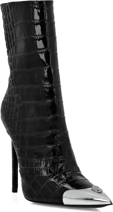 120mm Skull-Appliqué Croco Boots - Image 2