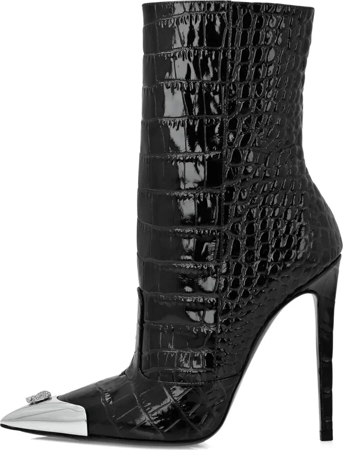 120mm Skull-Appliqué Croco Boots - Image 3