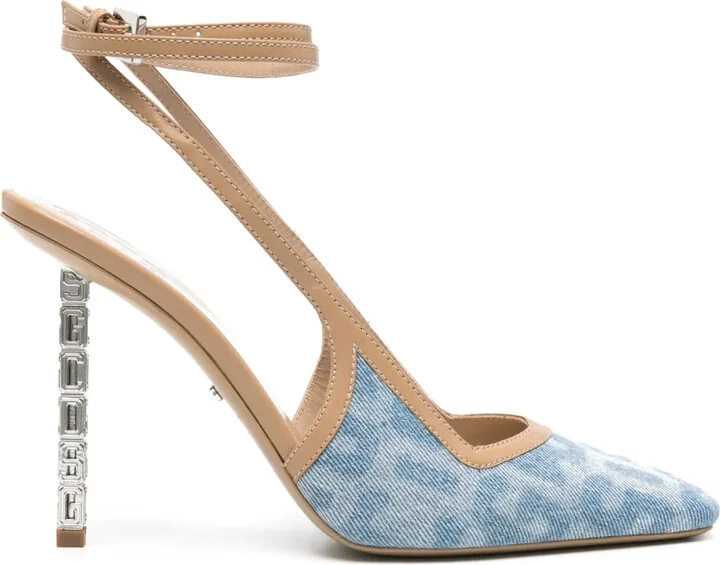 120mm Slingback Leather Pumps