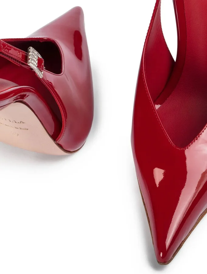 120MM slingback patent leather pumps - Image 4