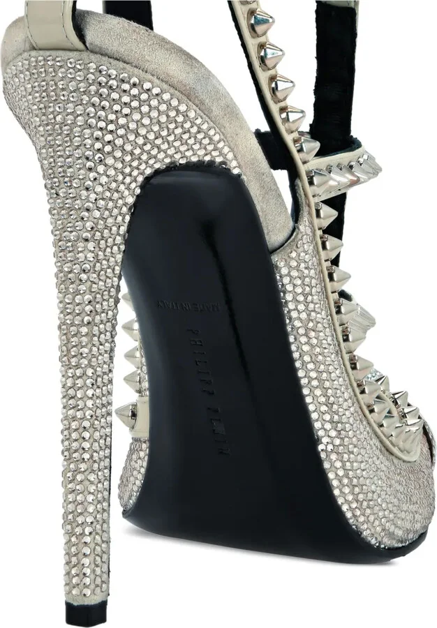 120mm Spike-Embellished Heeled Sandals - Image 3