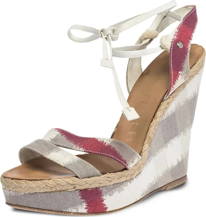120mm Striped Wedge Sandals - Image 2