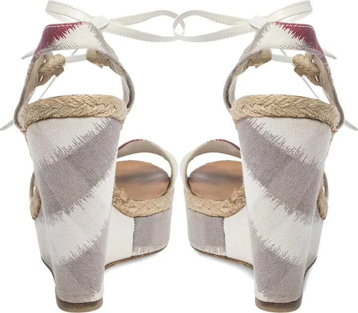 120mm Striped Wedge Sandals - Image 3