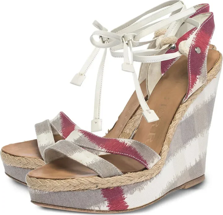 120mm Striped Wedge Sandals - Image 4