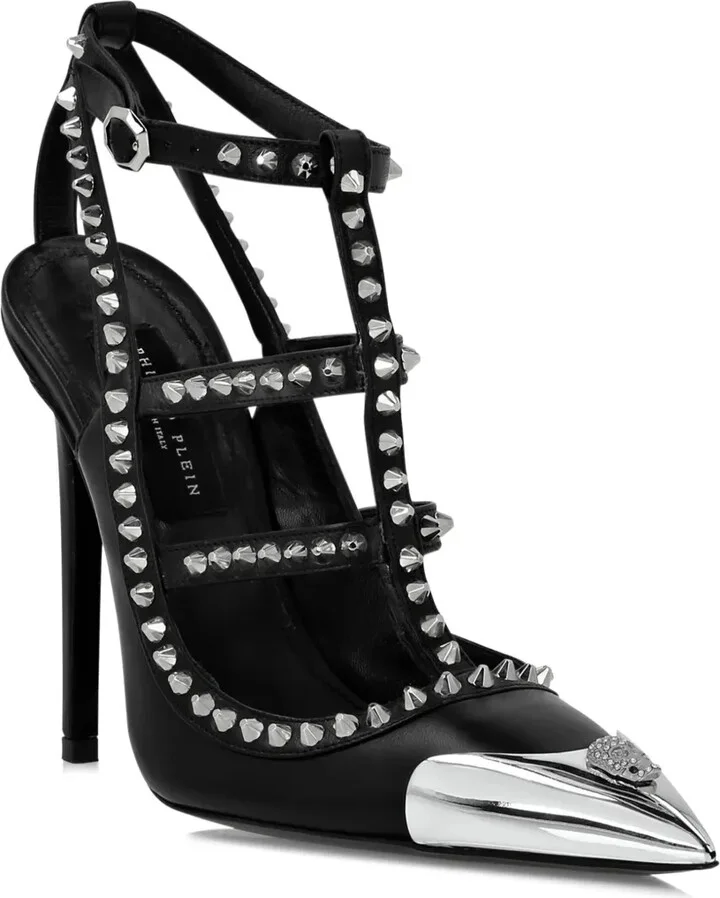 120mm Stud-Embellished Leather Sandals - Image 2