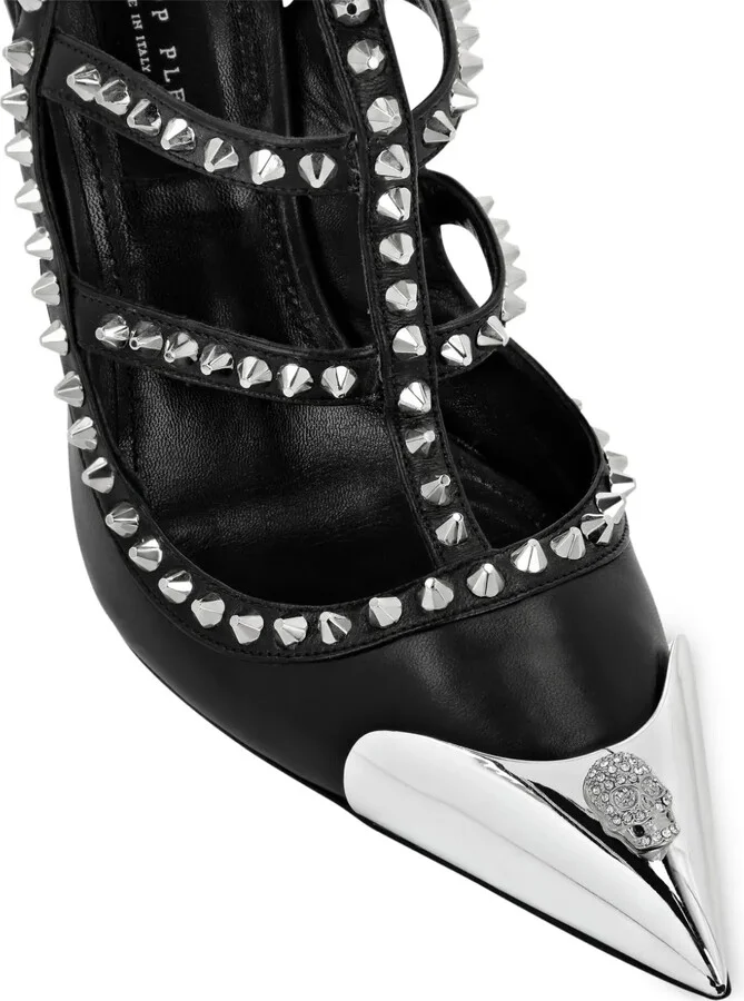 120mm Stud-Embellished Leather Sandals - Image 3