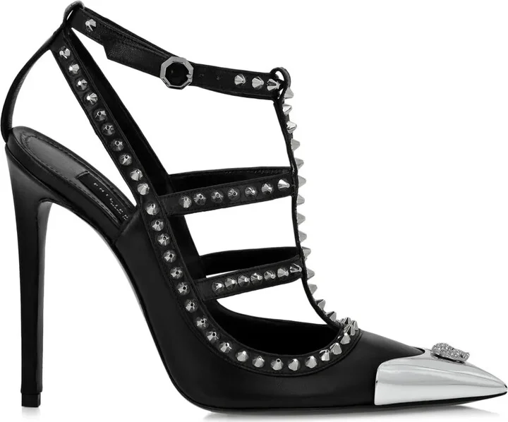 120mm Stud-Embellished Leather Sandals