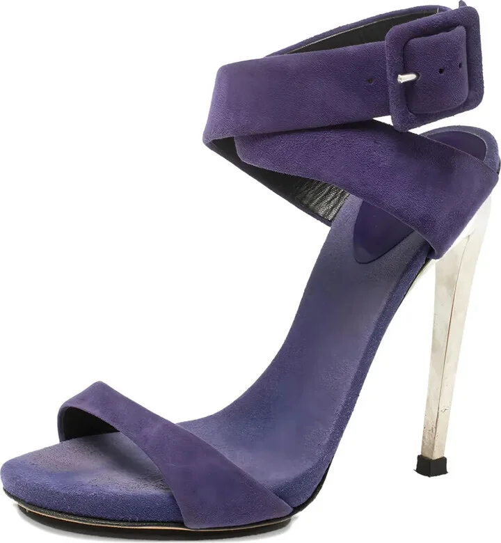 120mm Suede Heeled Sandals - Image 2