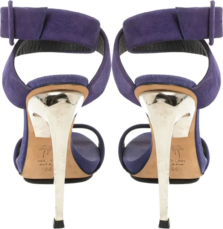 120mm Suede Heeled Sandals - Image 4