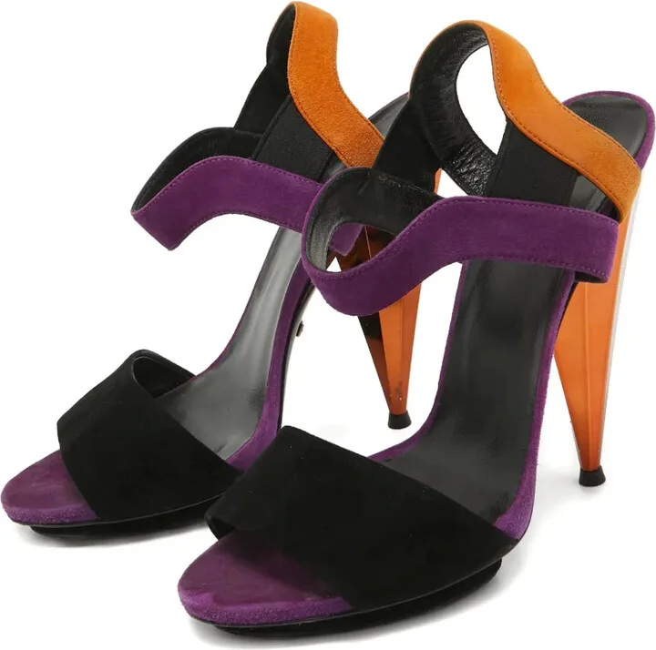 120mm Suede Heeled Sandals - Image 2