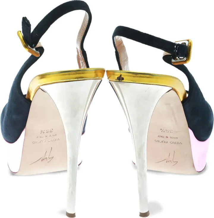 120mm Suede Platform Slingback Sandals - Image 3