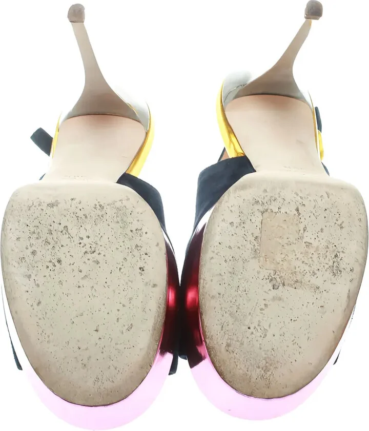 120mm Suede Platform Slingback Sandals - Image 4