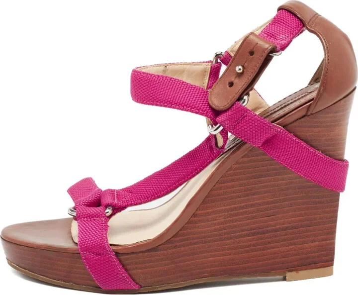 120mm T-strap wedge sandals