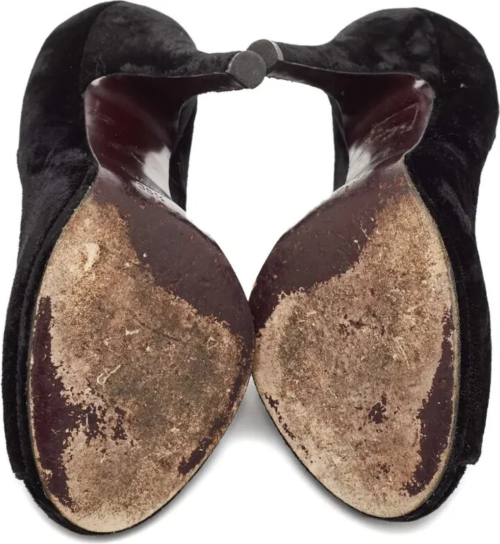 120mm Velvet-Finish Heeled Pumps - Image 4