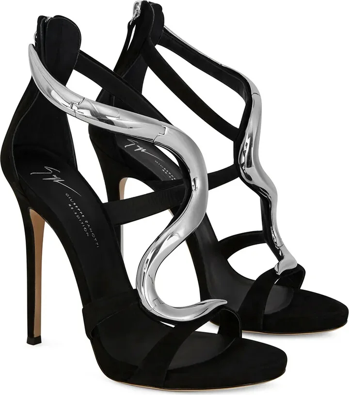 120mm Venere metallic-snake sandals - Image 2
