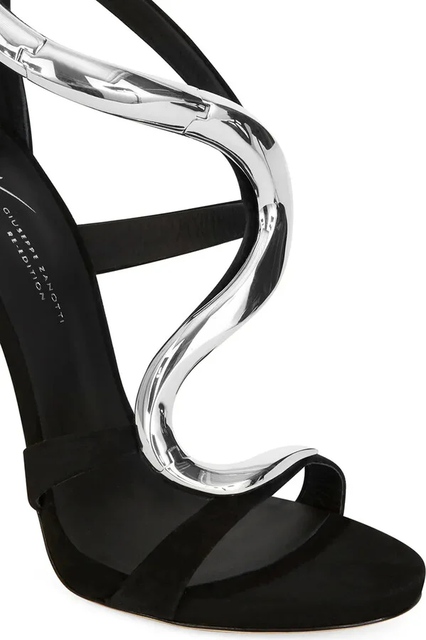 120mm Venere metallic-snake sandals - Image 4