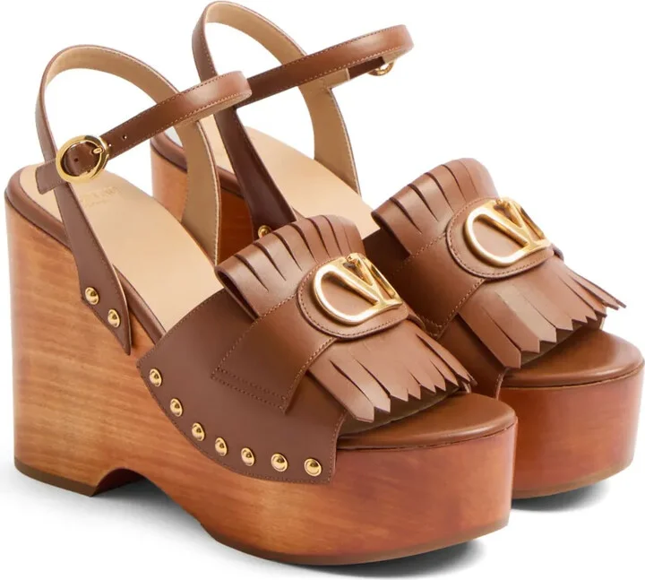 120mm VLogo Signature fringed clogs - Image 2