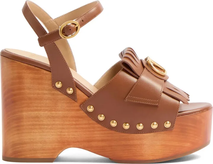 120mm VLogo Signature fringed clogs