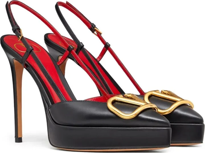 120mm VLogo Signature slingback pumps - Image 2