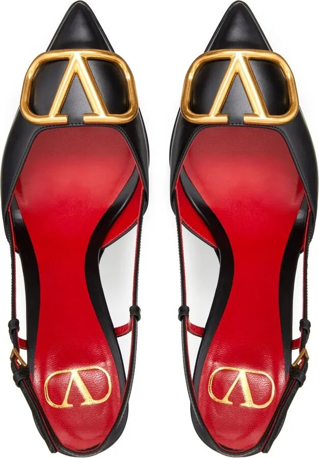 120mm VLogo Signature slingback pumps - Image 4